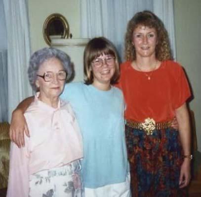 Mary Ann, Kara Koellner, Marty Koellner From left to right, Mary Ann Merlo Kuepper, granddaughter, Kara Nicole Koellner and daughter, Marty Kuepper Koellner. Photo taken in Burlington, Iowa.